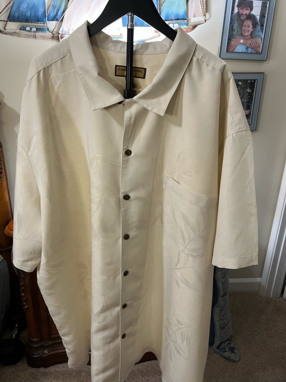 Caribbean Joe Cream Short-Sleeve Shirt Jacket